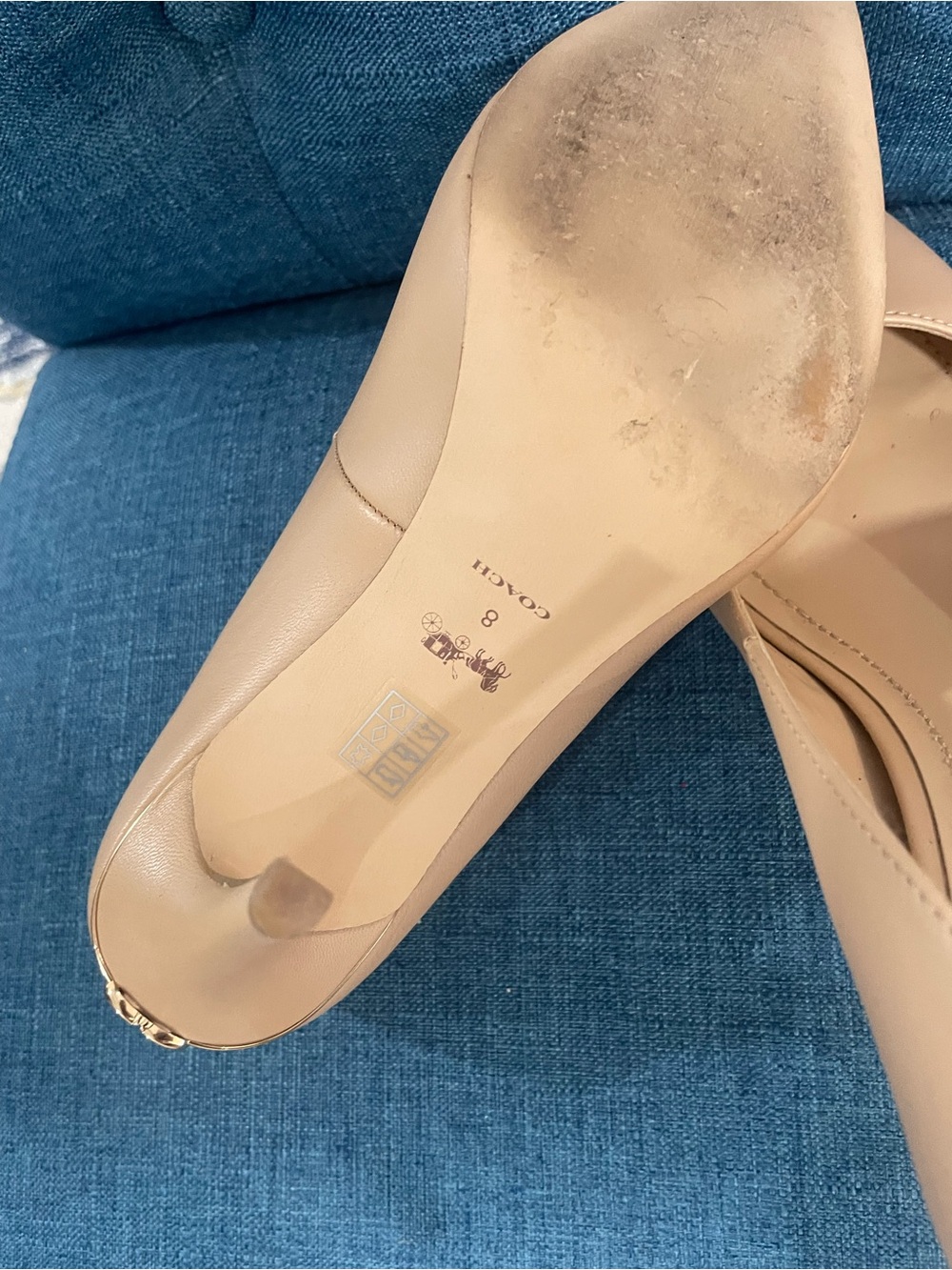 Coach Beige Pointed Toe Stiletto Pumps - Picture 4 of 5